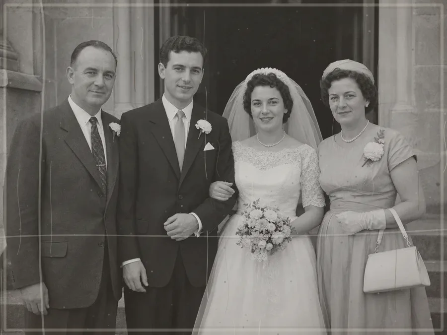 Wedding photo sample before restoration